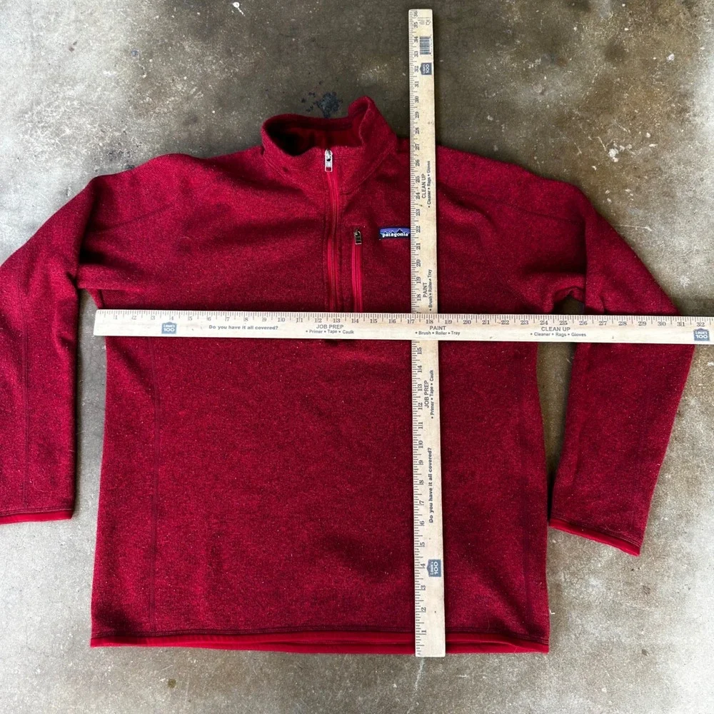 Patagonia Better Sweater Pullover Mens L Red Excellent 1/4 Zip Fleece 25523